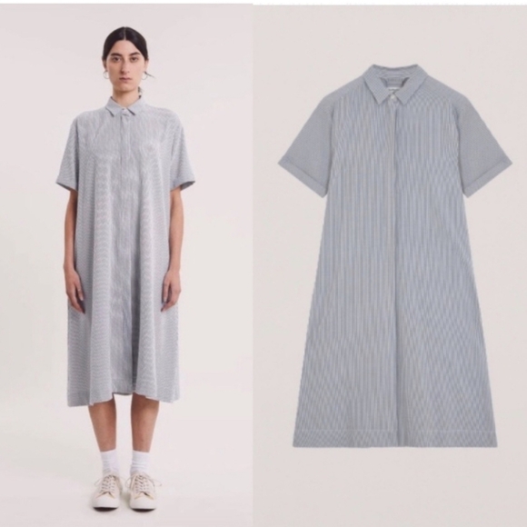 YMC Dresses & Skirts - You Must Create YMC Joan Dress Striped Midi Seersucker